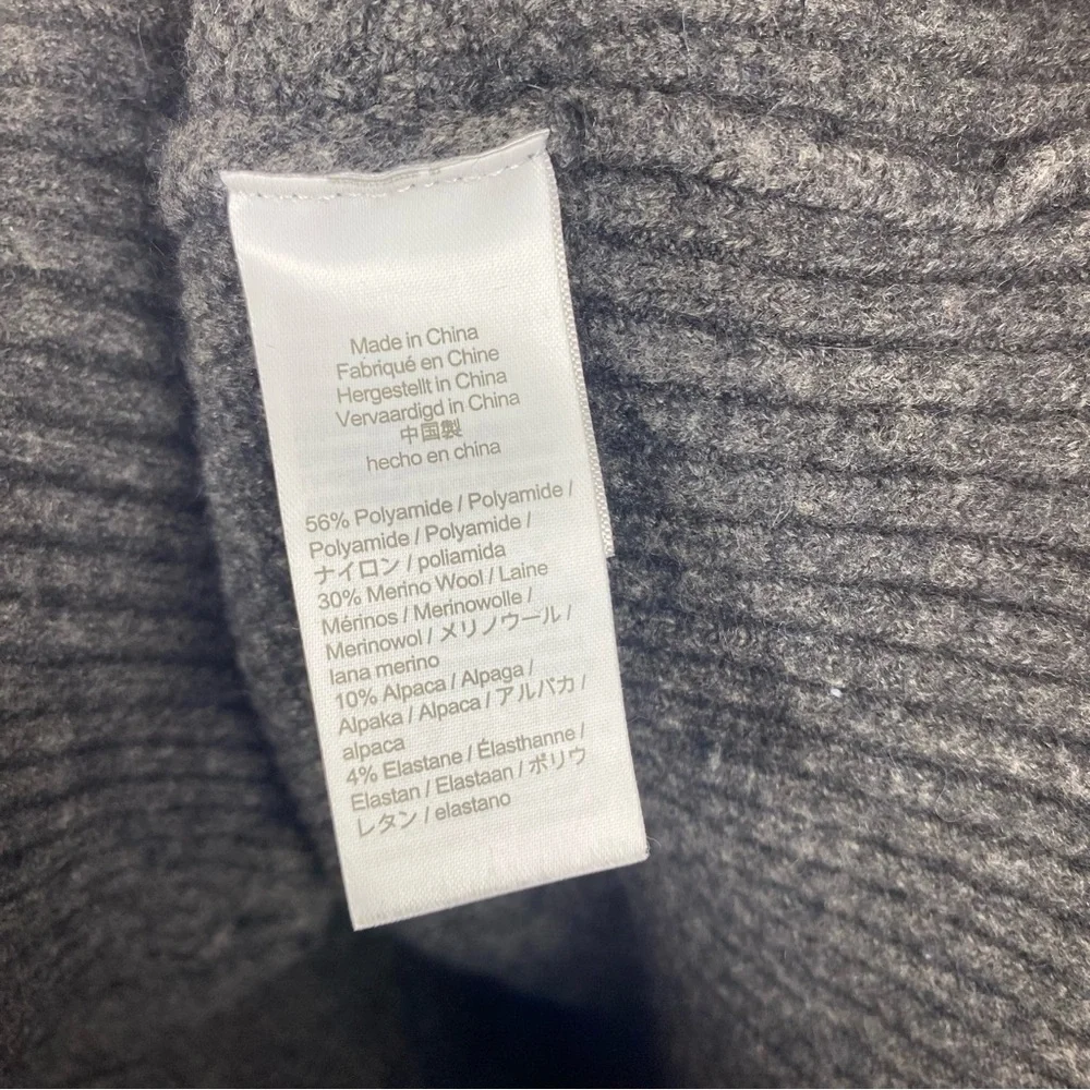 J. Crew Women’s Large Gray‎ Cable Knit Wool Alpaca Blend 1/2 Zip Pullover